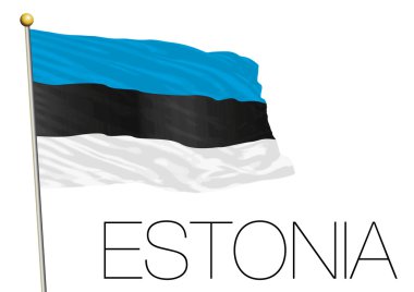 Beyaz arka plan üzerinde izole Estonya bayrağı