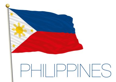 philippines flag isolated on the white background clipart