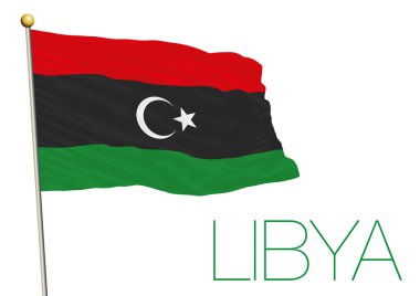 Beyaz arka plan üzerinde izole libya bayrağı