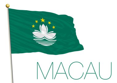 macau bayrak beyaz arka plan üzerinde izole