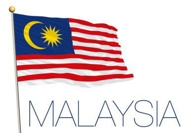 malaysia flag isolated on the white background clipart