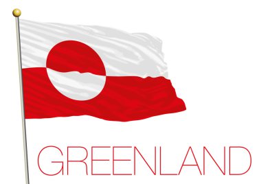 Beyaz arka plan üzerinde izole Grönland bayrak