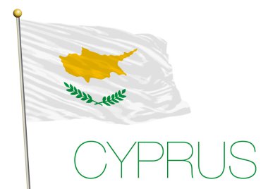 Beyaz arka plan üzerinde izole Kıbrıs bayrağı