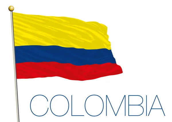 Vlag van Colombia geïsoleerd op de witte achtergrond — Stockvector