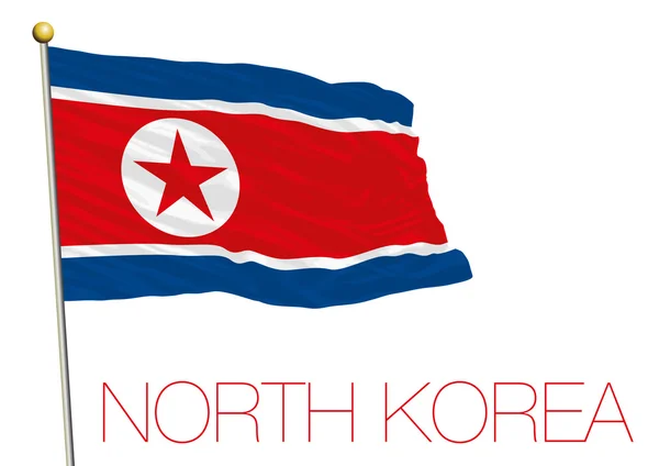 Флаг Северной Кореи изолирован на белом фоне — стоковый вектор