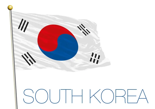 Bandeira da Coréia do Sul isolada no fundo branco —  Vetores de Stock