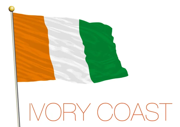 Flagge der Elfenbeinküste isoliert auf weißem Hintergrund — Stockvektor