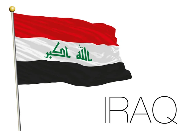 孤立在白色背景上的伊拉克国旗 — 图库矢量图片