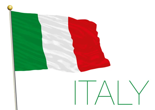 Italia bandera aislada sobre el fondo blanco — Vector de stock