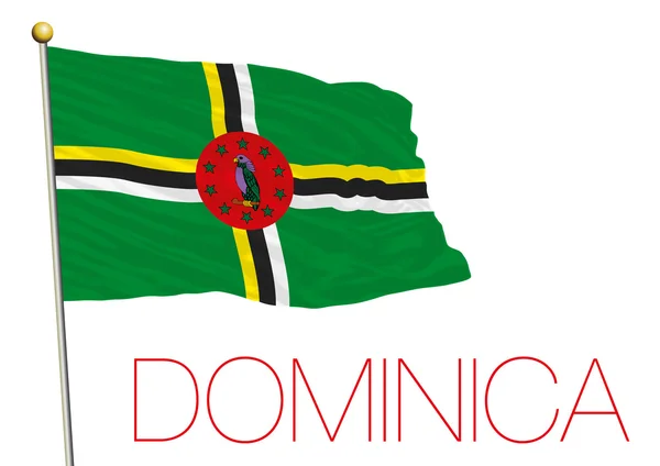 Bandera dominica aislada sobre el fondo blanco — Vector de stock