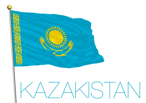Kazakstan flagga isolerat på den vita bakgrunden — Stock vektor