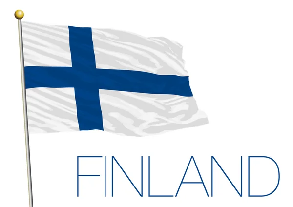 Vlajka Finska izolovaných na bílém pozadí — Stockový vektor