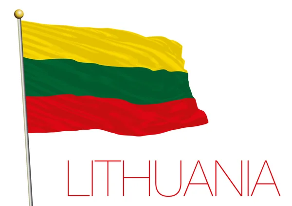 Lithuania official national flag, isolated on the white background — Stock Vector