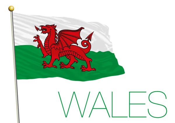 Флаг Уэльса изолирован на белом фоне — стоковый вектор