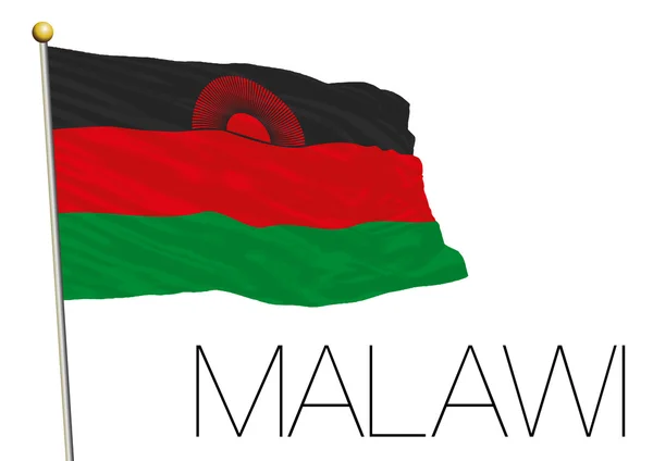 Bandera de Malawi aislada sobre fondo blanco — Vector de stock
