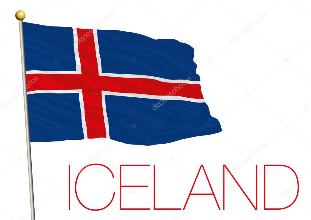 iceland flag isolated on the white background