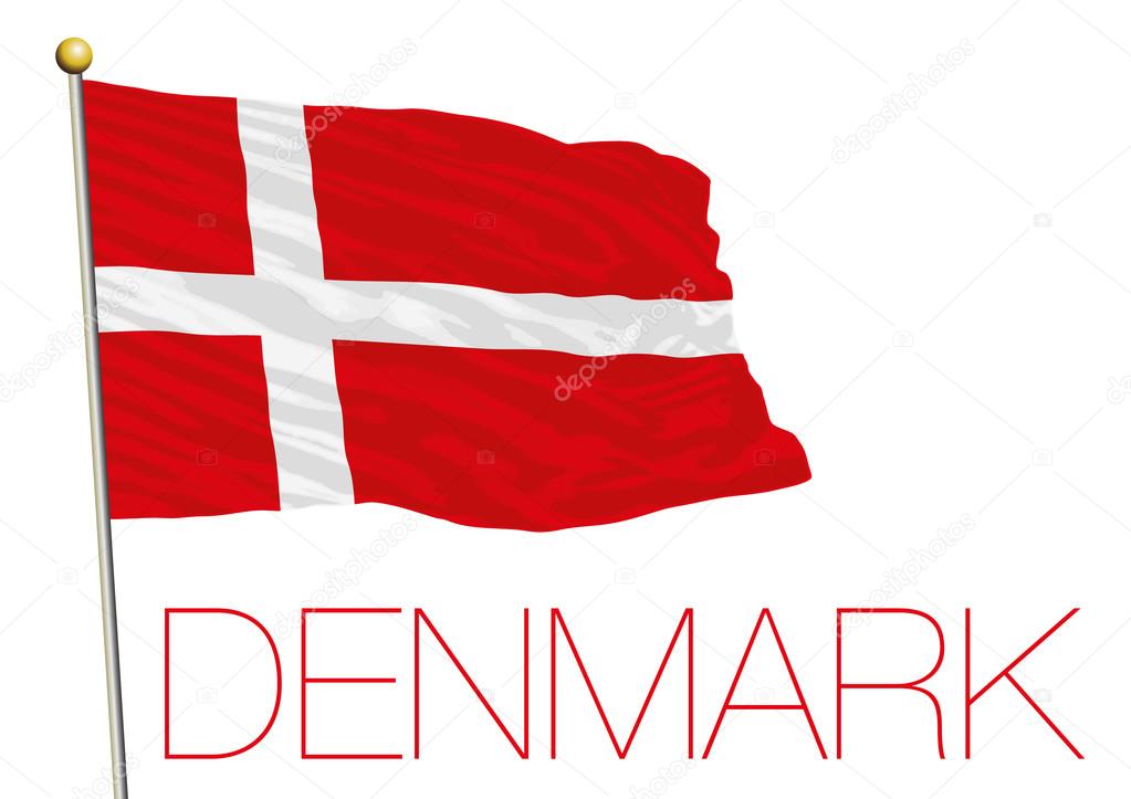 denmark flag isolated on the white background