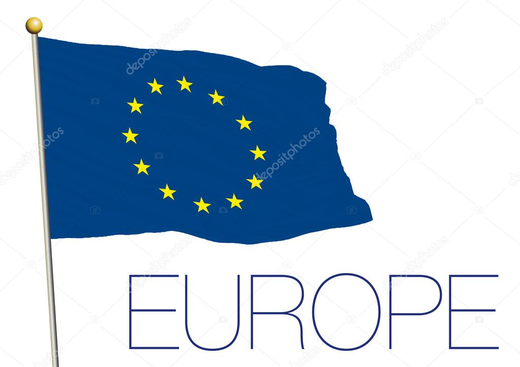 europe flag isolated on the white background