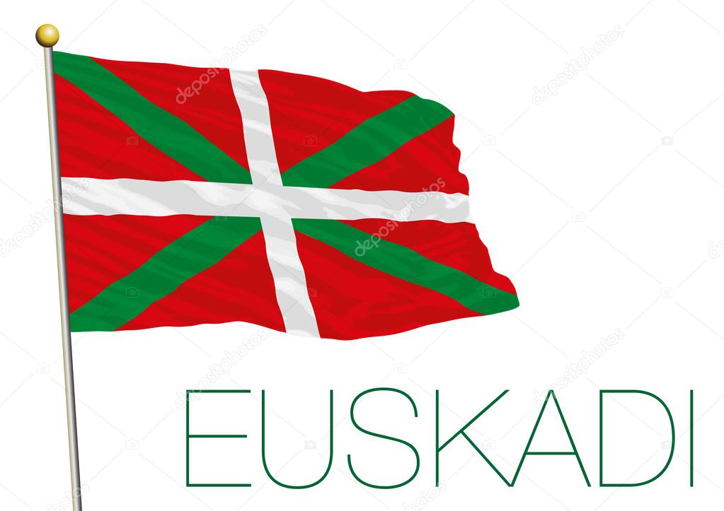 euskadi, basque country flag isolated on the white background
