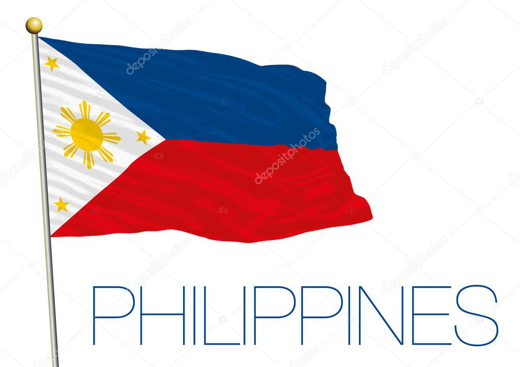 philippines flag isolated on the white background