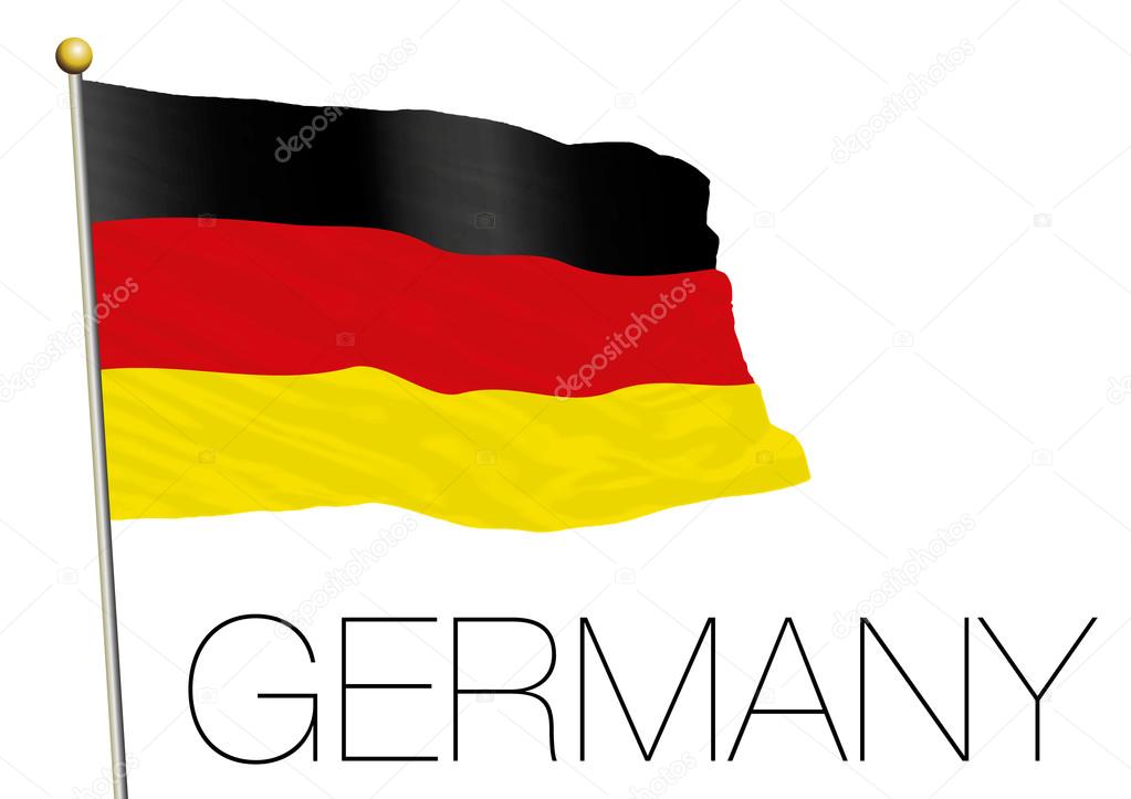 Germany official national flag isolated on the white background