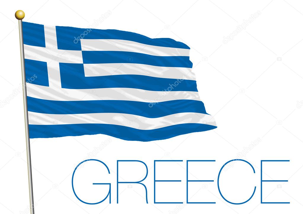 greece flag isolated on the white background