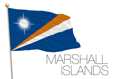 Beyaz arka plan üzerinde izole marshall Adaları bayrağı