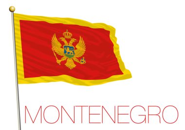 Beyaz arka plan üzerinde izole Karadağ bayrağı