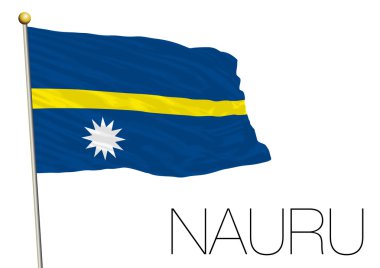 Beyaz arka plan üzerinde izole nauru bayrak