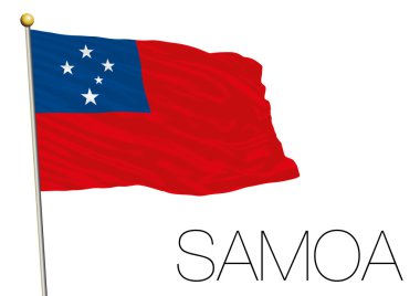 Beyaz arka plan üzerinde izole samoa bayrak