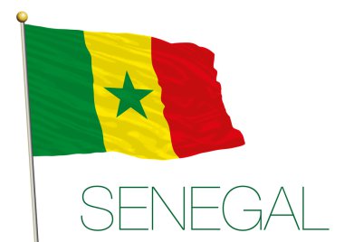 Beyaz arka plan üzerinde izole senegal bayrak