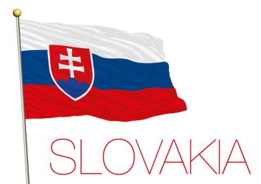 Beyaz arka plan üzerinde izole Slovakya bayrağı