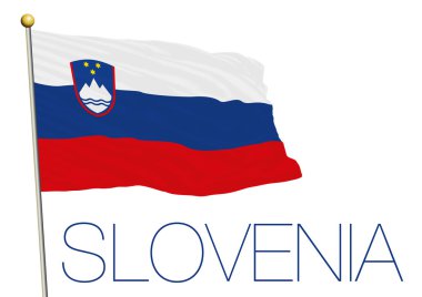 Beyaz arka plan üzerinde izole Slovenya bayrağı