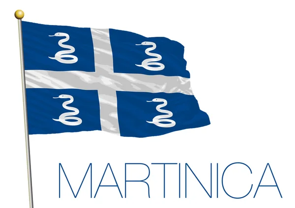 白い背景で隔離マルティニークの旗 — ストックベクタ