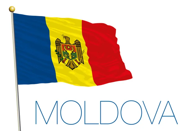 Bandiera moldova isolata sullo sfondo bianco — Vettoriale Stock