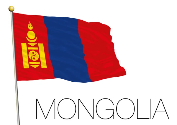 몽골 국기는 흰색 배경에 고립 — 스톡 벡터