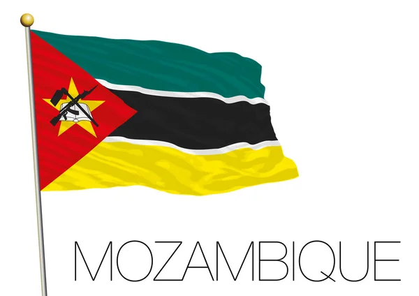 Vlag van Mozambique geïsoleerd op de witte achtergrond — Stockvector