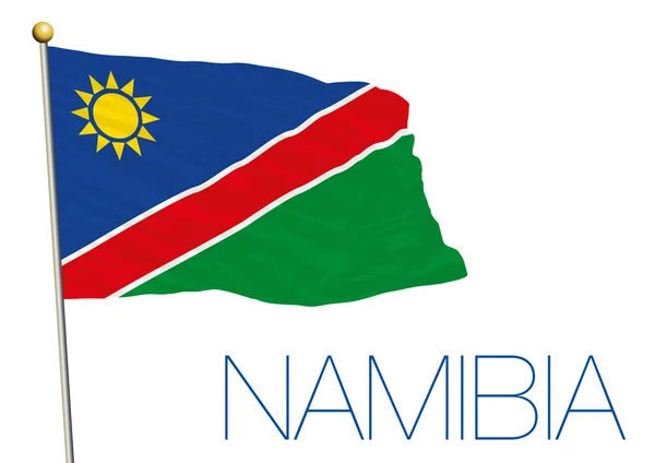 Vlag van Namibië geïsoleerd op de witte achtergrond — Stockvector