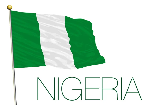 Beyaz arka plan üzerinde izole Nijerya bayrak — Stok Vektör