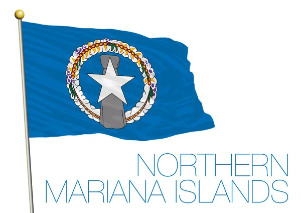 Drapeau des îles Mariannes du Nord isolé sur le fond blanc — Image vectorielle