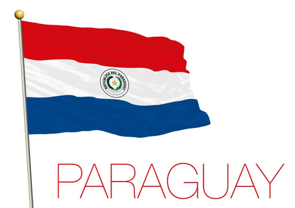 Paraguay-Flagge isoliert auf weißem Hintergrund — Stockvektor