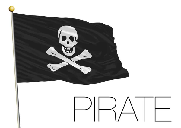 Bandeira pirata isolado no fundo branco —  Vetores de Stock