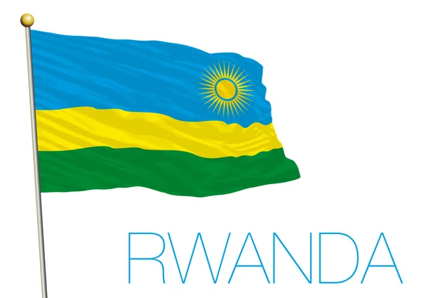 Bandera de Ruanda aislada sobre fondo blanco — Vector de stock
