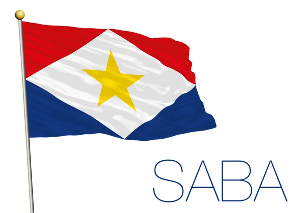 Saba vlag geïsoleerd op de witte achtergrond — Stockvector