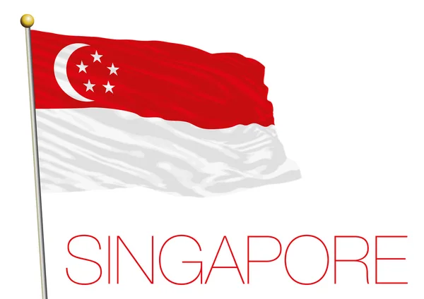 Bandera de Singapur aislada sobre el fondo blanco — Vector de stock