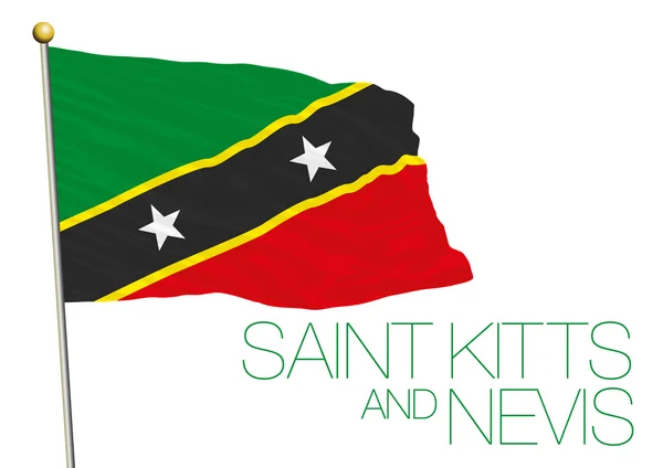 Άγιος kitt και Νέβις σημαία που απομονώνονται σε λευκό φόντο — Διανυσματικό Αρχείο