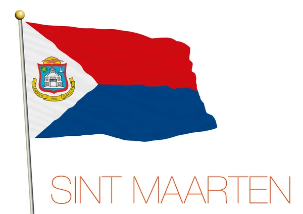 Sint marteen bandera aislada en la bandera de fondo blanco — Vector de stock