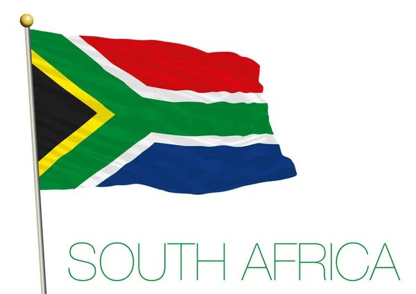 Bandiera sudafricana isolata sullo sfondo bianco — Vettoriale Stock