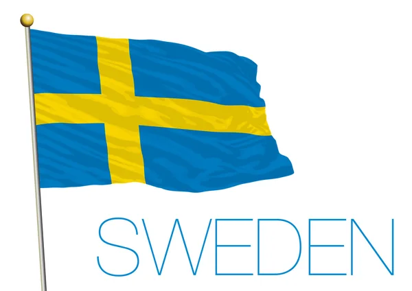 Sverige flagga isolerat på den vita bakgrunden — Stock vektor