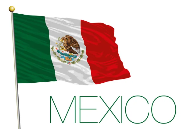 Mexikói zászló elszigetelt fehér background — Stock Vector